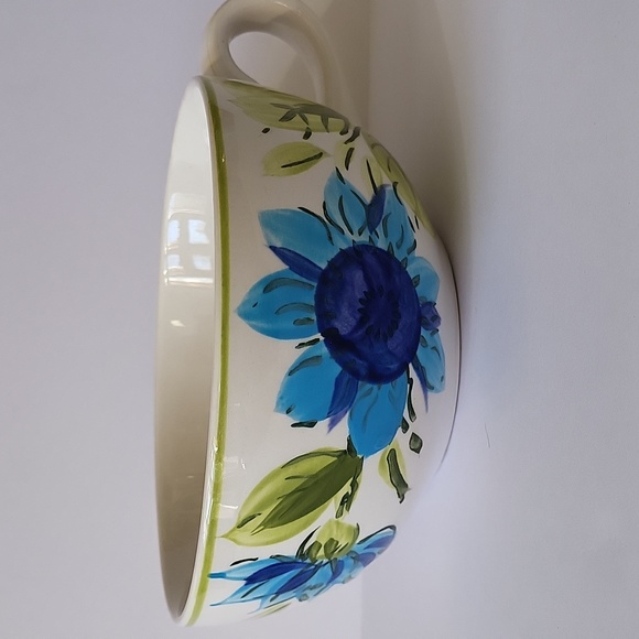 Genuine Ironstone Ware Hand Painted Blue Flowers Coffee Cup Soup Mug Japan - Picture 5 of 12